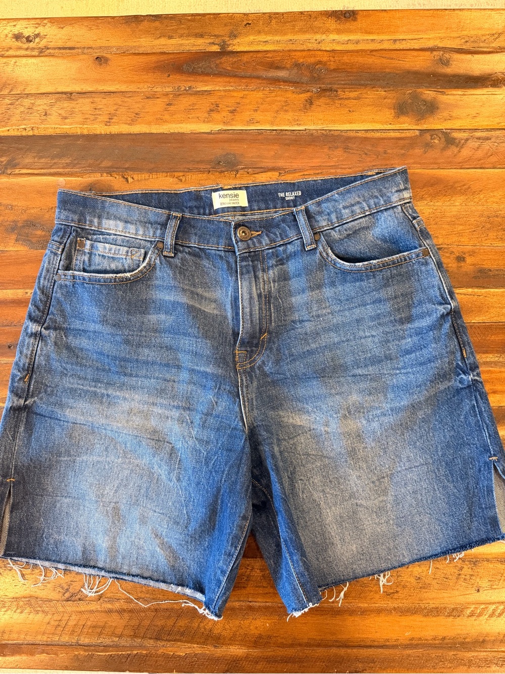 Kensie Women's Faded Blue Denim Cutoff Shorts